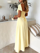 Devine Sweetheart Neck Short Sleeve Maxi Dress OutfitFlow